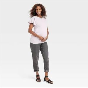 Under Belly Boyfriend Maternity Jeans -  Ingrid & Isabel Black Wash